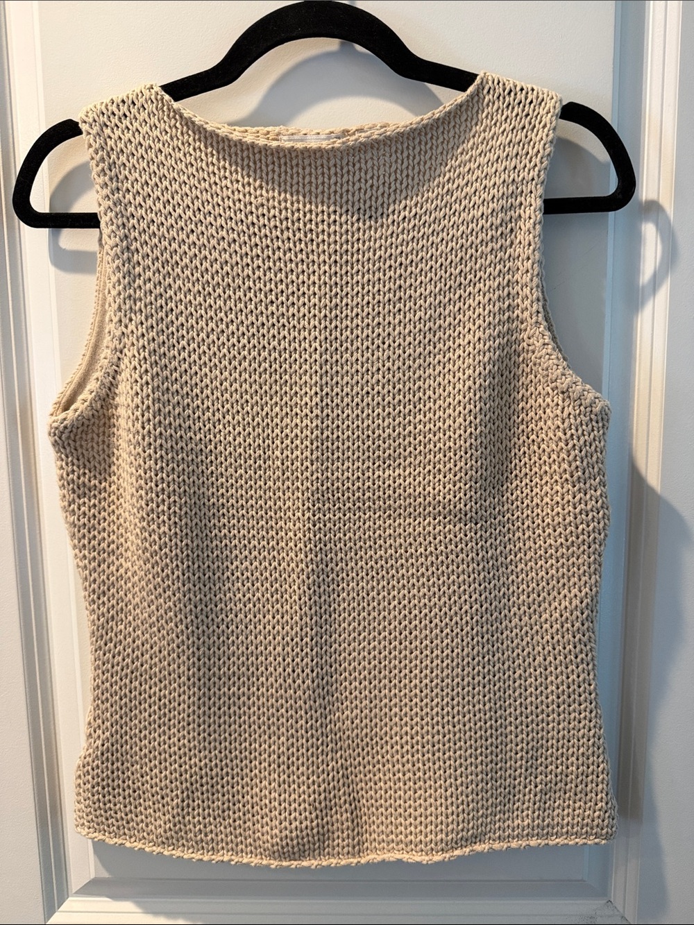 JEANNE PIERRE Cream Knit Tank Top